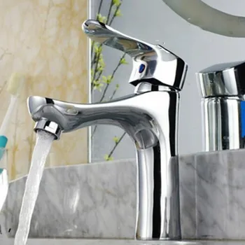 

LIUYUE Basin Faucets Chrome Copper Bathroom Modern Basin Faucet Deck Mounted Hot Cold Water Sink Mixer Taps Torneira
