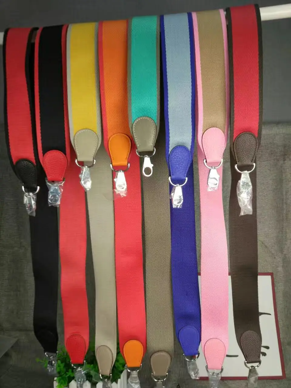 Color Canvas Stripe Contrast Color Fashion Women Handbags Accessories Bags Strap Shoulder Bag Belts Bag Parts with real leather Color Canvas Stripe Contrast Color Fashion Women Handbags Accessories Bags Strap Shoulder Bag Belts Bag Parts with real leather