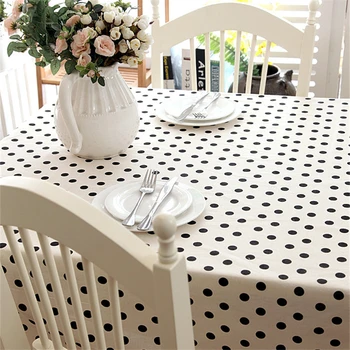 

Modern Bottom Black Wave Point Star Rectangular Tablecloth Tea Table Cloths Cover Waterproof Table Cloth Tablecloths