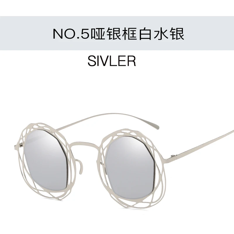 Маленькие круглые женские солнцезащитные очки трендовые товары красные белые розовые женские модные круглые очки uv400 - Цвет линз: NO5