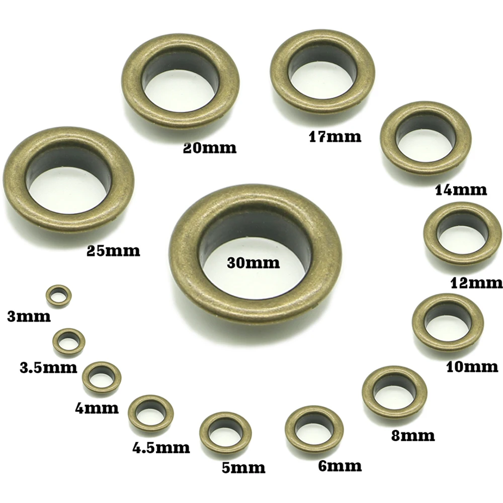 Bronze Copper eyelets 3|3.5|4|4.5|5|6|8|10|12|14|17|18|20|25|30mm scrapbooking accessories Knitwear, Jeans, Apparel, Bags, Shoe