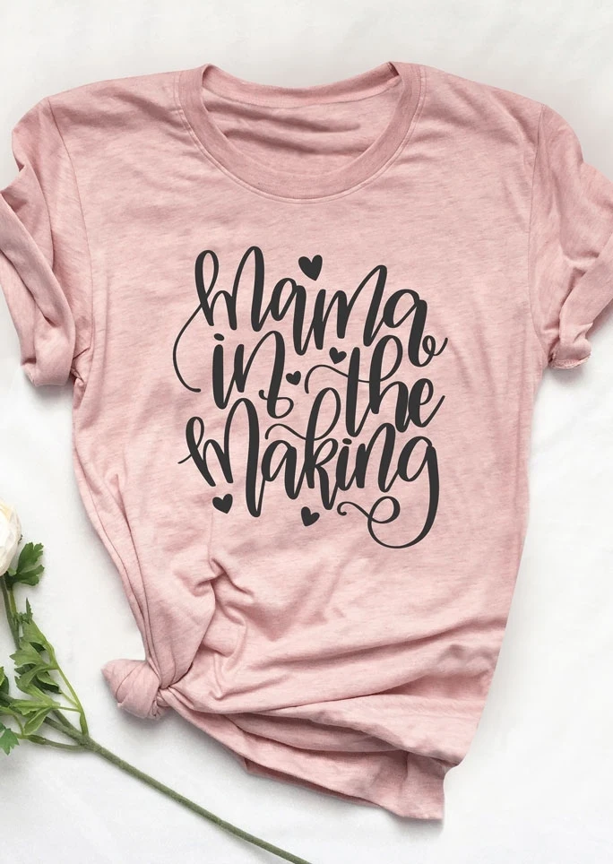 I Love Mama в котором он берет футболка розовая женская с круглым вырезом коротким
