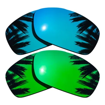 

(Ice Blue Mirrored Coating+Green Mirrored Coating) 2-Pairs Polarized Replacement Lenses for Hijinx 100% UVA & UVB Protection