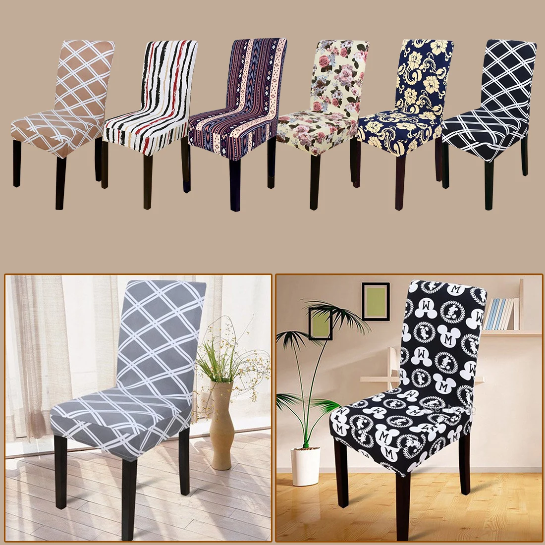 

Universal Size Modren Anti-Dirty Stretch Chair Covers Elastic Chair Protector Slipcover Dinning Room Decor Wedding Chair Cover