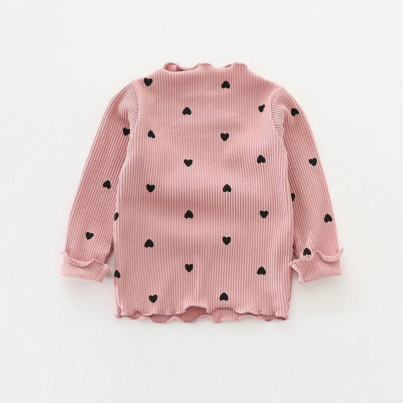 

2018 Spring New Girls T-Shirt Cotton Heart Base Shirt Baby Girl Clothes Long sleeve T-Shirt Children Clothing Blouse