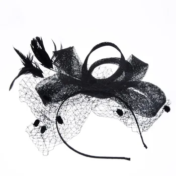 

Fashion Feather Hair Clip Gauze Flower Women Bow Hairpin Wedding Hairpin Banquet Dinner Ladies Mesh Headdress