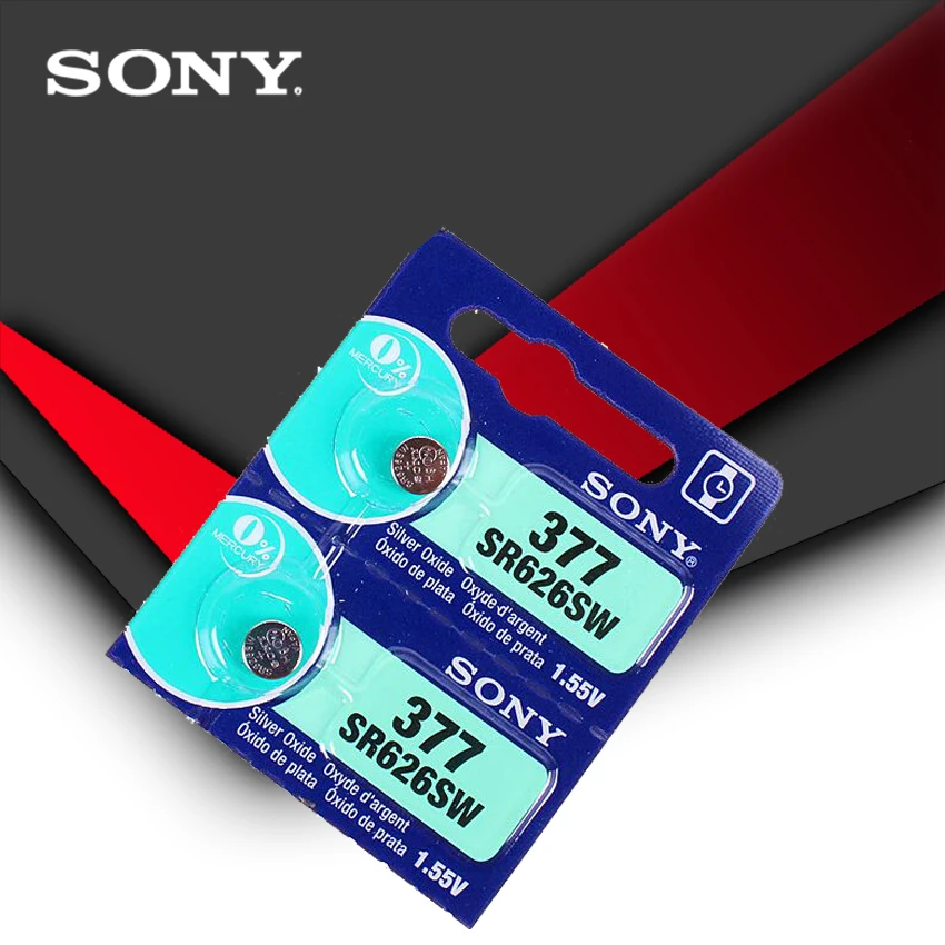 2 шт. sony 377 SR626SW SR626 AG4 1,55 в оксид серебра часы батарея SR626SW 377 Кнопка монетница Сделано в Японии