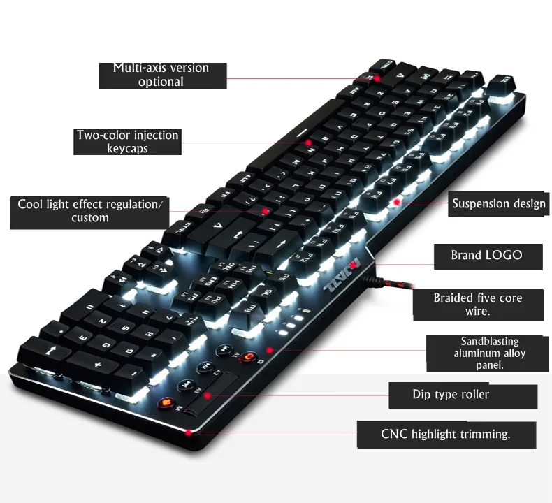 Ajazz AK33i USB Проводная панк машинка мультимедиа макро программирование