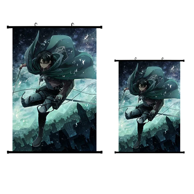 

Attack on Titan Eren Jaeger Scroll Poster Japanese Anime Wall Hanging Waterproof Canvas Poster Home Art Decoration 30X45/20X30cm