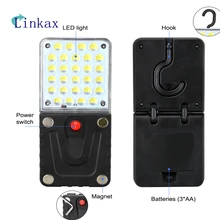 28 SMD светодиодный светильник для работы, точечный светильник, портативный магнитный рабочий светильник, лампа для осмотра, поворотный крючок, подвесной фонарь для кемпинга, для улицы