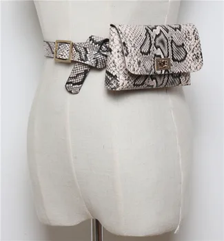 

Snake Printed Detachable Waist Belt Chain Punk Waist Bag Hip-hop Trendy Women Belts Lady Fashion Belts B19