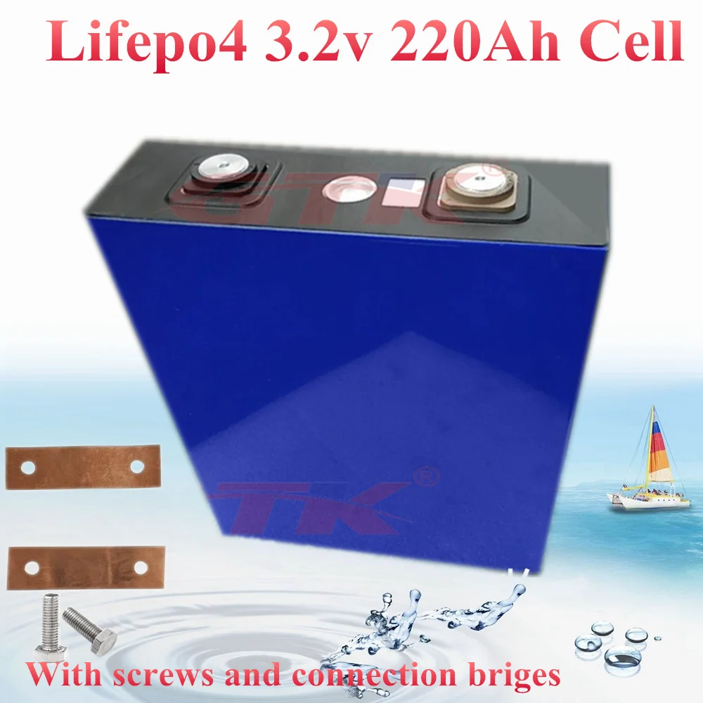 

8Pcs/Lot Deep Cycle 200AH lifepo4 battery 3.2v 200AH 3C high discharge 600A current for diy 12V 24V 100ah 200ah for pack EV