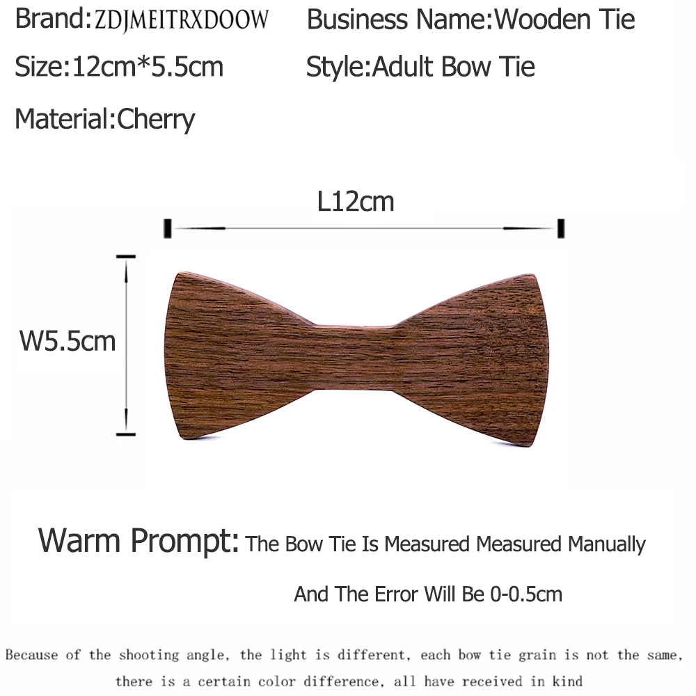 Полупроизводство 1 комплект 100 шт Сращивание Черный из орехового дерева галстук-бабочка для взрослых Размер 12 см* 5,5 см