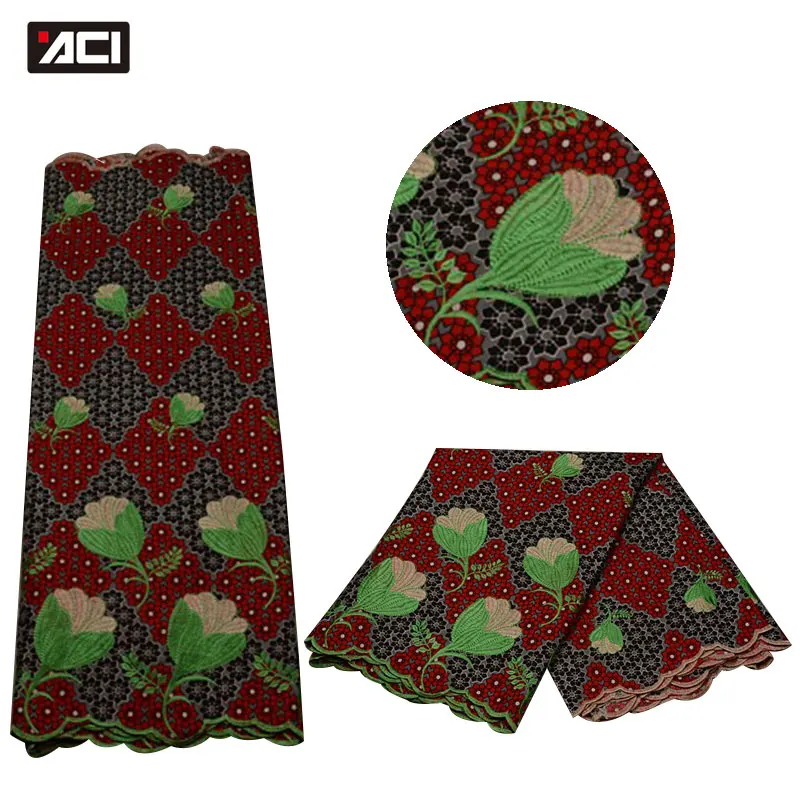 

ACI Green Flower Design African Lace Fabric Patchwork African Wax Print Fabric Ankara 6 Yards/Piece Hot Product Ankara Wax Lace