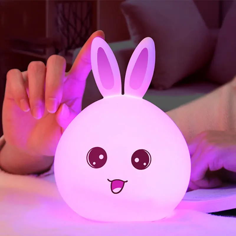 Luzes da Noite lâmpada multicolor usb recarregável sensor Formato : Animal