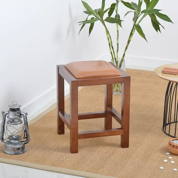 

Solid wood square stool makeup stool change shoes stool home dining table stool