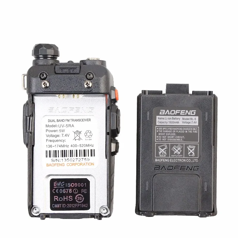 2 шт. BAOFENG UV-5RA Dual Band 136-174/400-520 мГц коммерческих CB рация Communicator бесплатная наушники