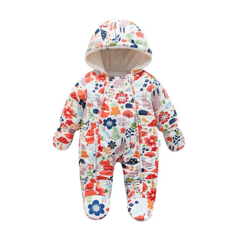 

Hooded Warm Baby Romper Cotton Baby Girl Romper Full Sleeve Newborn Baby Winter Jumpsuit