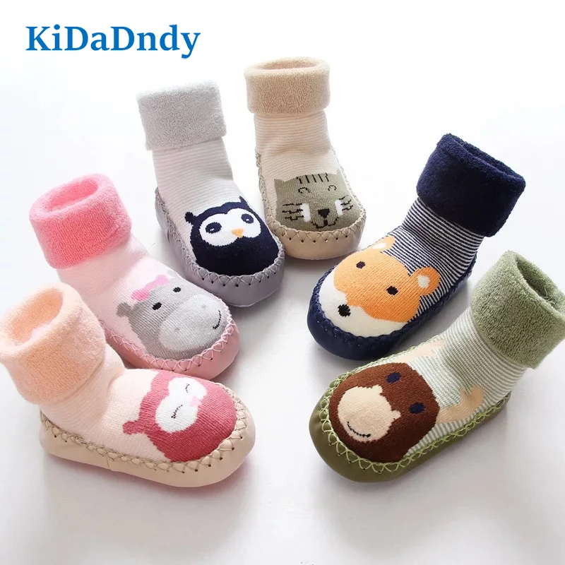 

KiDaDndy Baby Boy Girl Socks Anti slip Rubber Soles First Walkers Floor Toddler Socks GXY045 R