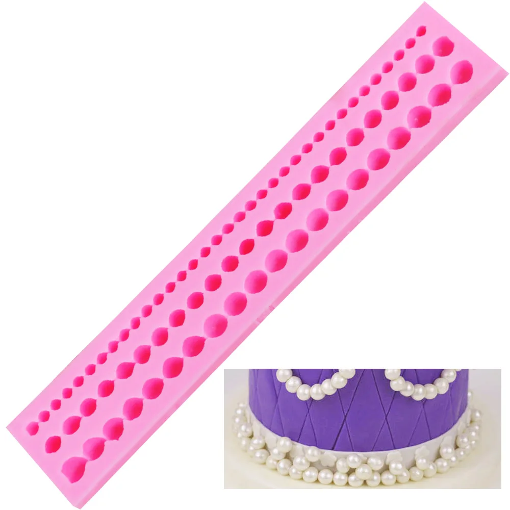 M037 Pearl String Beads Silicone Mold Fondant Cake ...
