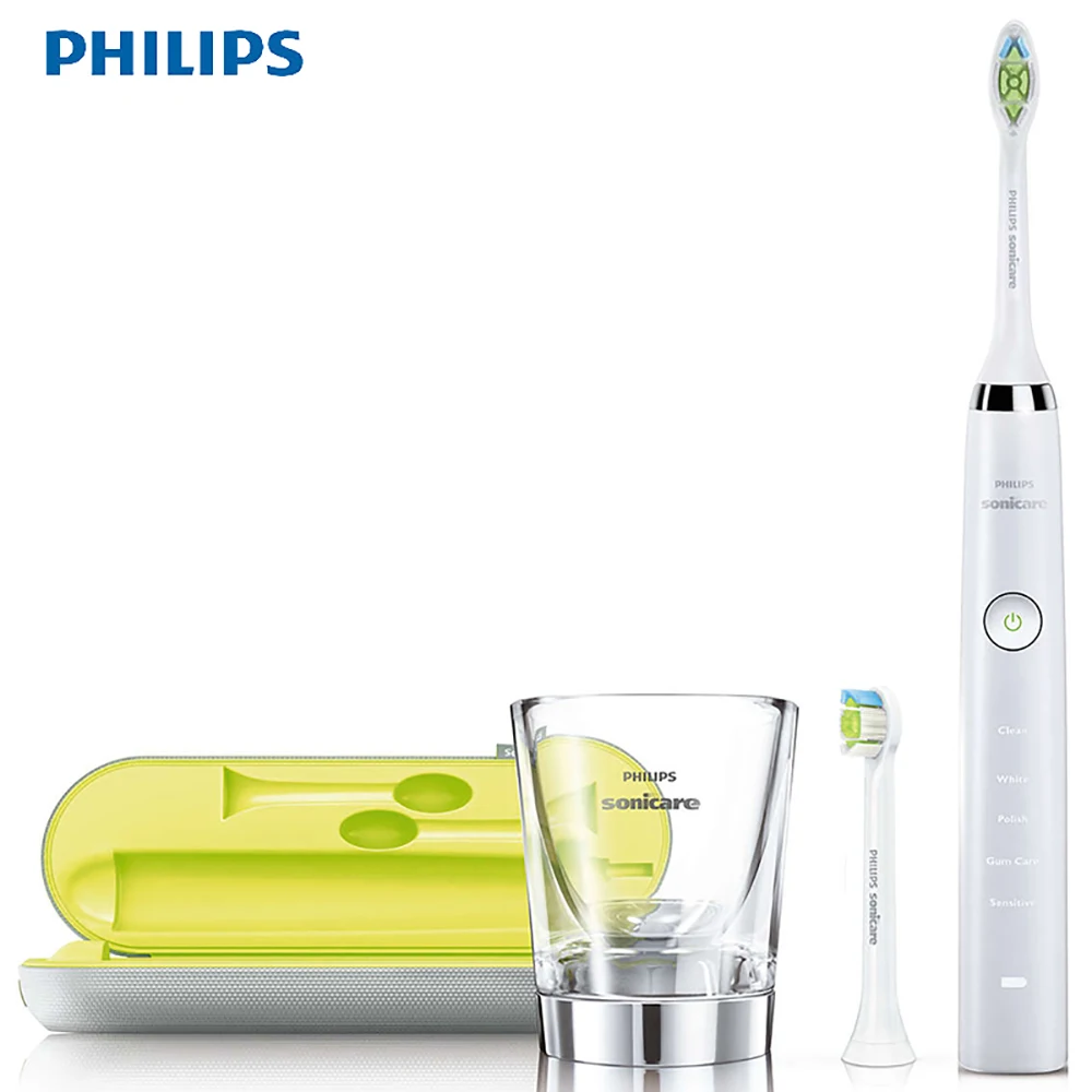 Philips Sonic электрическая зубная щетка HX9332/04 С перезаряжаемая чашка 5 способов очищения тонкая мягкая 31000R/M Водонепроницаемая Алмазная