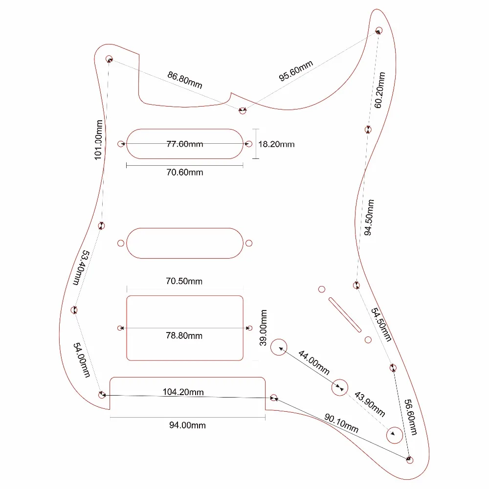 Pleroo Гитара накладки-для США 11 винтовых отверстий Stratocaster с Floyd Rose тремоло мост PAF хамбакер один HSS царапины пластины