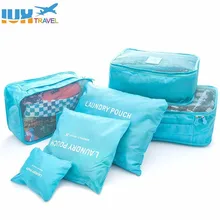 6 шт./компл. Для мужчин и Для женщин Чемодан дорожные сумки Упаковка кубики Организатор мода двойной молнии Водонепроницаемый торговля постельного белья из полиэстра и сумка