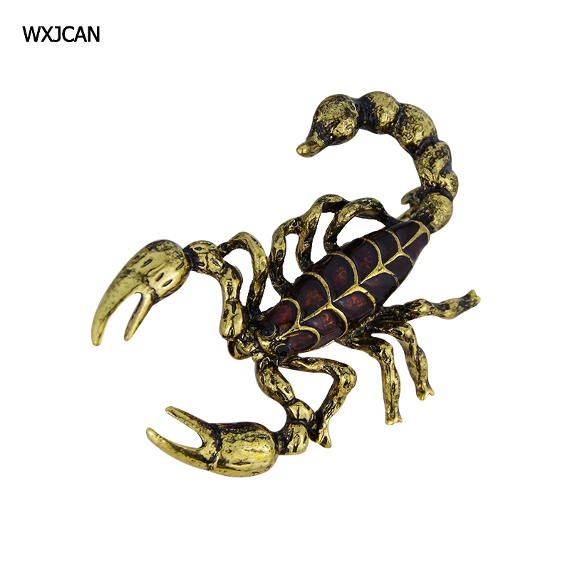 

WXJCAN bohemia styles enamel arthropods scorpion brooch pins Gun black crafts vintage brooches 50*37mm B5208