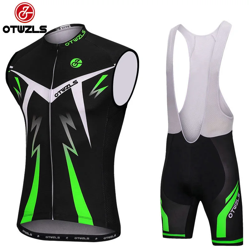 OTWZLS Summer Cycling Jersey Sets Mens Pro Team Vest Sleeveless Race Uniform Mtb Bike Jersey