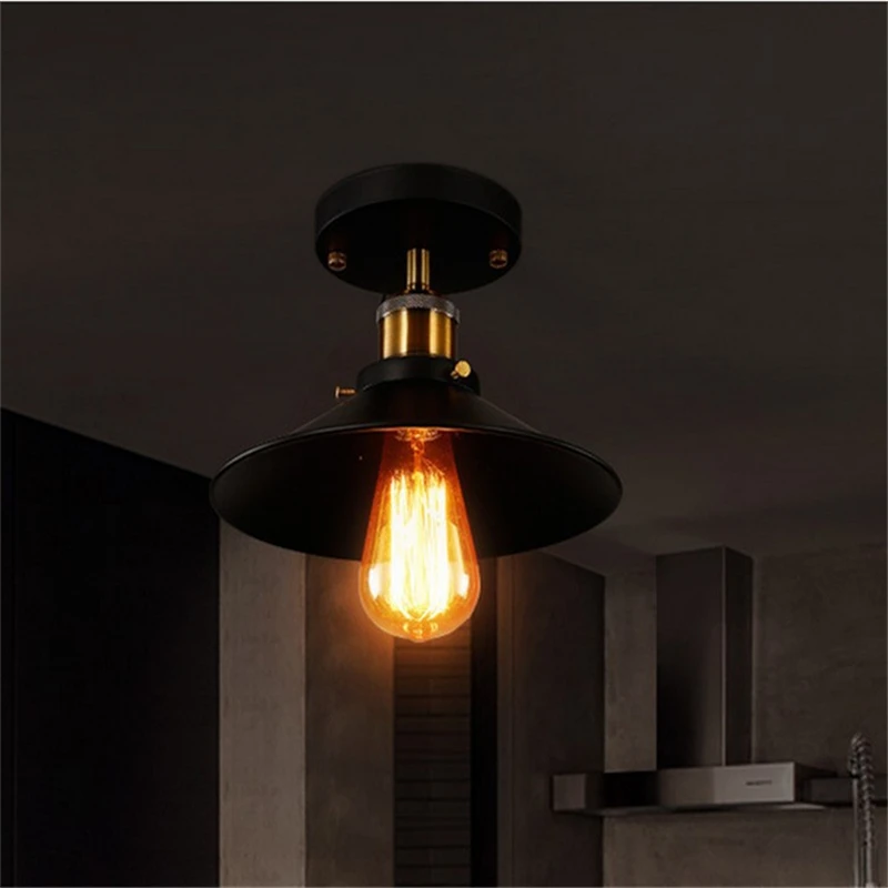 

Industrial Ceiling Lighting Fixture Black Retro Vintage Ceiling Lamp for Entrance Hall Bedroom Kitchen Loft Home House Decor