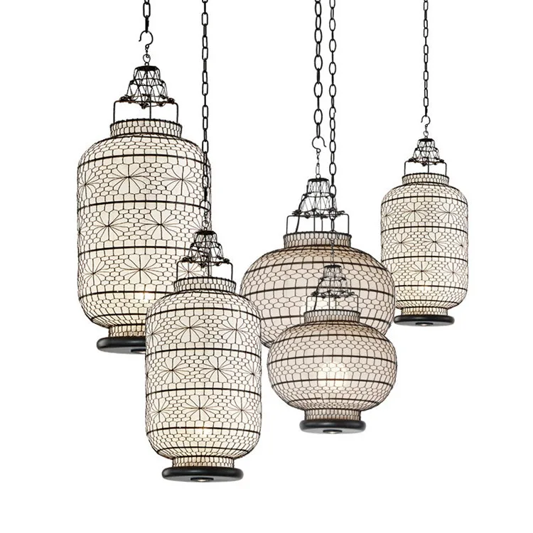

iron lanterns antique Chinese teahouse hotpot restaurant Chinese wind restoring ancient ways birdcage chandelier
