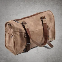 Vintage PU Leather Men Travel bags Carry on Luggage Bags Men Duffel Bags Travel Tote Large Weekend Bag Overnight