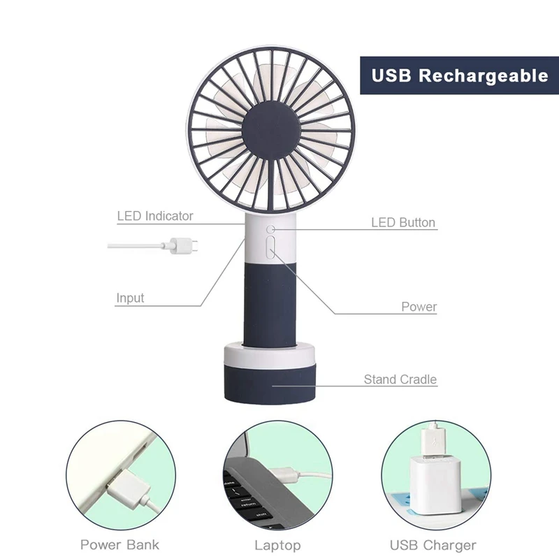 Мини портативный вентилятор с цветным светильник, спортивный портативный персональный заряжаемый Usb вентилятор настольный вентилятор с подставкой, 3 скорости, для
