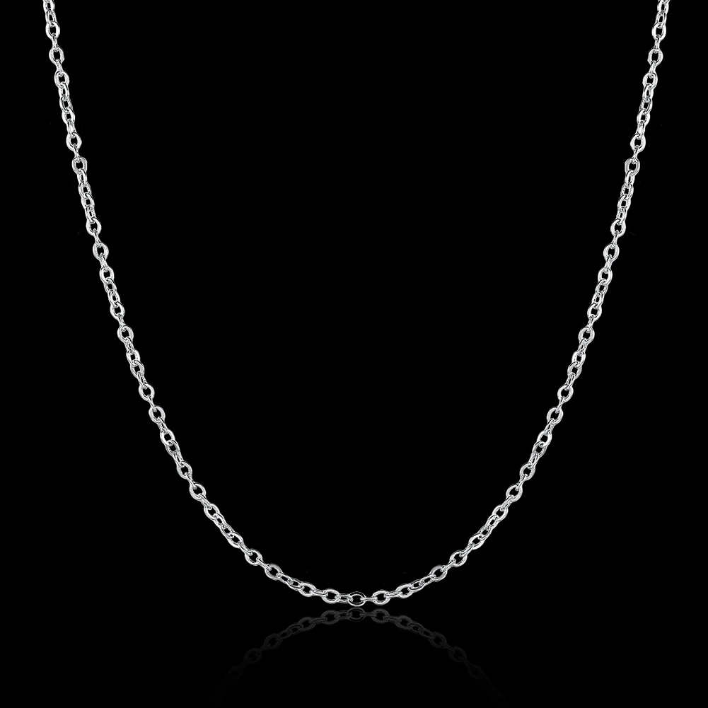 Colar feminino 18 дюймов оптовая продажа 925 штампованные с серебряным покрытием Цепочки