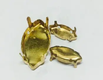 

17x32mm 100pcs/lot Navette Shape Metal Claws Gold Color For Setting Fancy Stones Jewelry Beads.