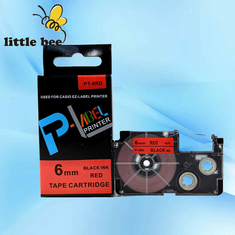 

free shipping Compatible 6mm label tape XR-6RD1 for Casio EZ-Label printer KL-7400 KL-820 KL-120 KL-60 KL-170PLUS