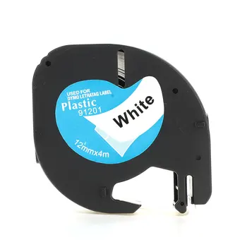 

Sticker Tape Plastic Label Printer Tape Office Label Machine Ribbon 12mm 4m