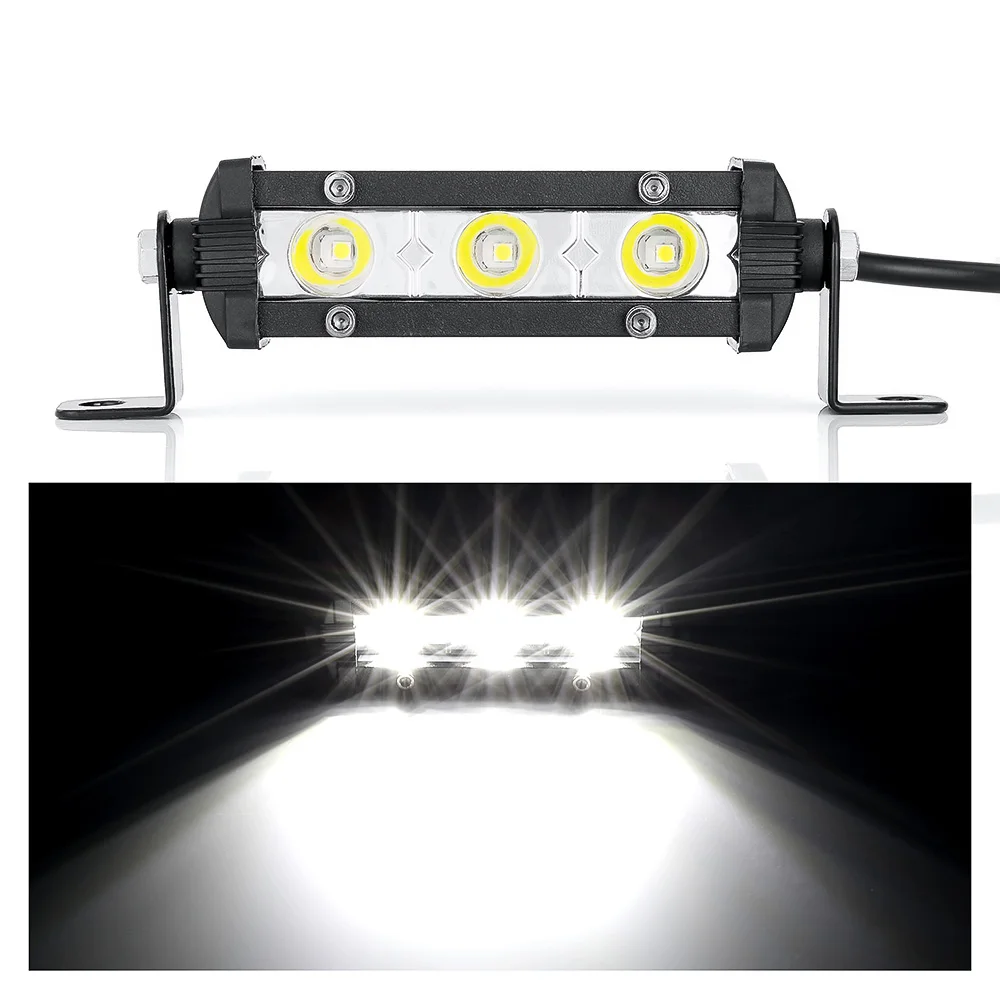 9W Led Work Light Bar 12V 24V Motorcycle Offroad 4x4 ATV Spot Daytime Running Lights Truck