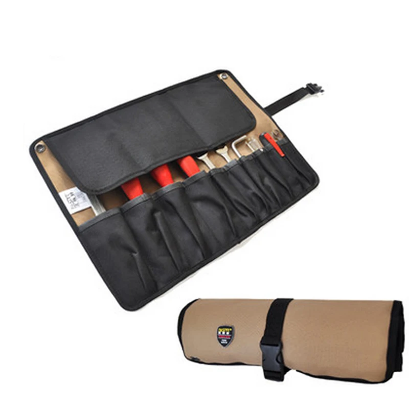 

600D Oxford Canvas Reel Roll Storage Bag Tool Pocket Pouch Toolkit Electrician Tool Bag