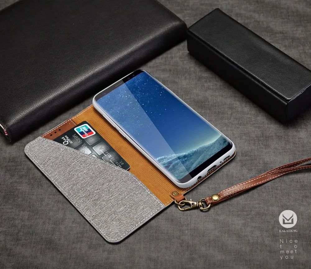 Оригинальный кожаный чехол для телефона Samsung Galaxy S8 Plus Магнитный флип с подставкой