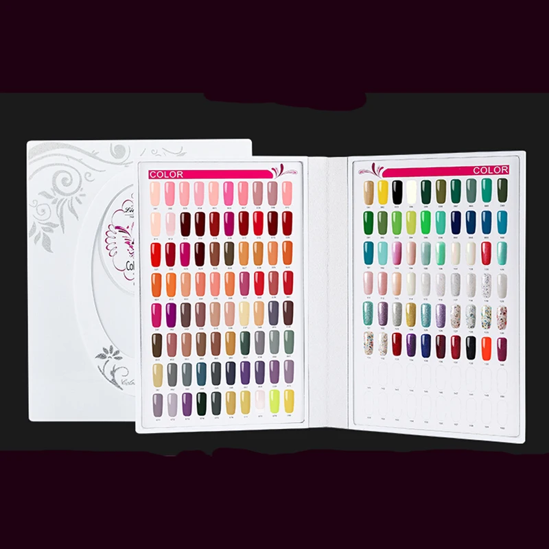 

Professional 160/216 Colors Wood Nail Gel Polish Display Book Nail Art Color Chart Display Board Salon Manicure Tools