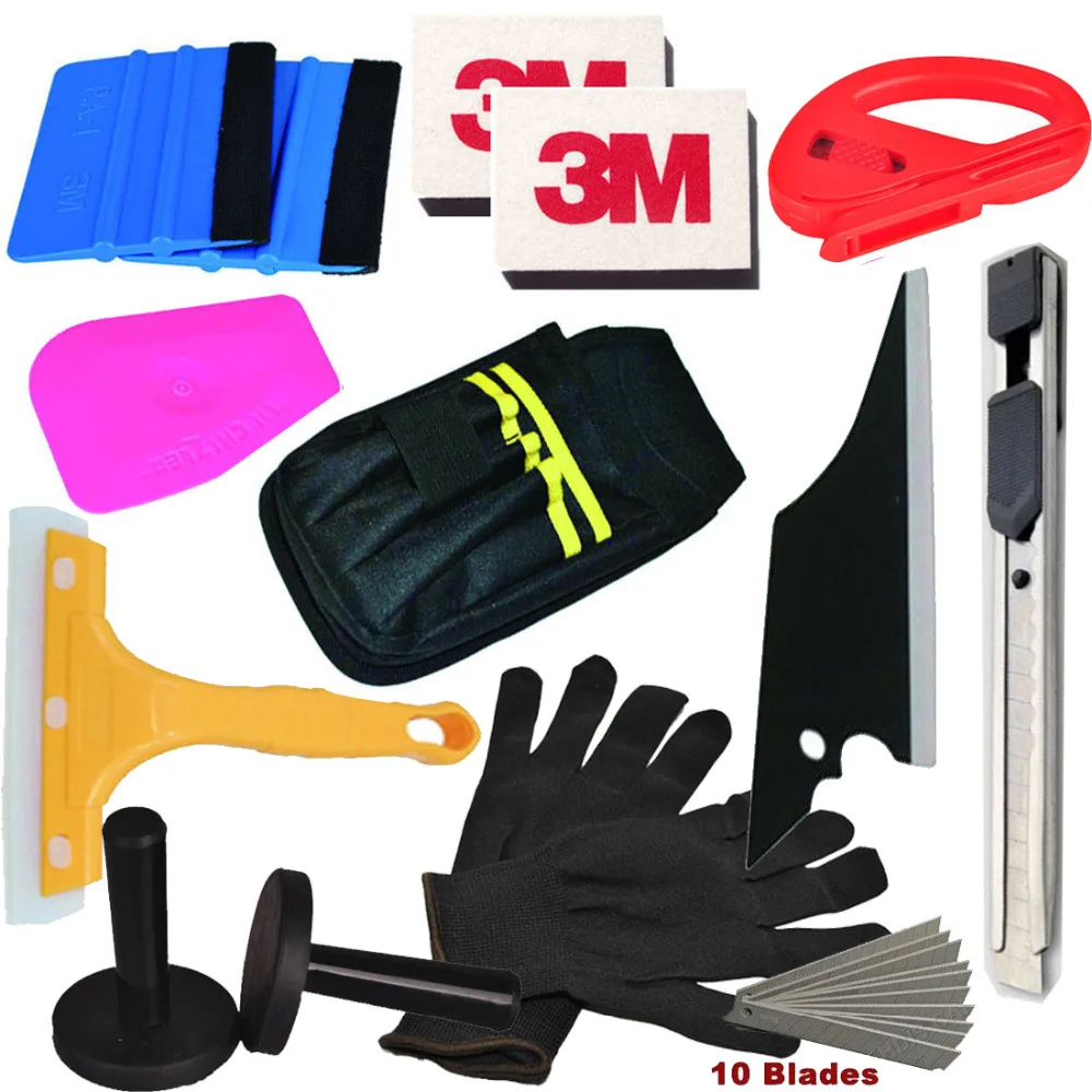 Car Wrapping Installation Tools Kit Vinyl Wrap Bag Squeegee Razor Glove