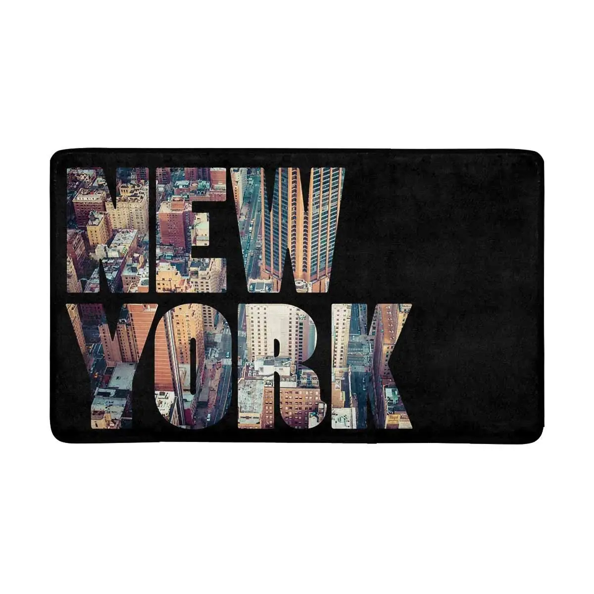 Слово США Манхэттен горизонт на закате Нью-Йорк город передняя дверь коврик Добро пожаловать коврик на порог для дома Крытый Вход Кухня патио