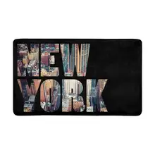 Слово США Манхэттен горизонт на закате Нью-Йорк город передняя дверь коврик Добро пожаловать коврик на порог для дома Крытый Вход Кухня патио