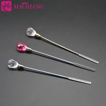 

MAOHANG Pro 3pcs/ lot Nail Art Stirring Rod Tool Gem Decorated stirrer For UV Gel and Acrylic Nail Stirring Rod