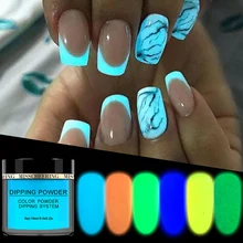 Ночной арт блеск погружающийся Флуоресцентный порошок пигмент ультратонкий блеск светящийся порошок для ногтей- MS