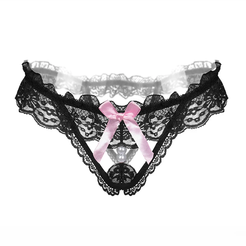 

Sexy Women Thongs G-Strings Pearls Bead Tangas Female Panties Sexy Underwear Lace Bow Briefs Erotic Tangas Femme Costumes