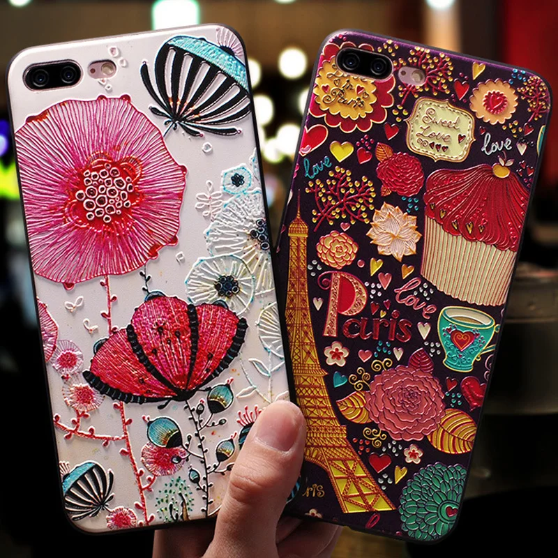 

phone Case For iPhone 7 6 8 XS XS Max For iPhone X XR 8 6 7 6S Plus 5 5S All-inclusive Anti-fall 3D Emboss Protective Cover Bag