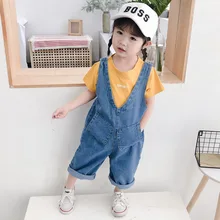 Одежда для малышей 1, 2, 3, 4 лет джинсовые комбинезоны для девочек Одежда для новорожденных джинсовый комбинезон с милым рисунком летние комбинезоны г. Новинка