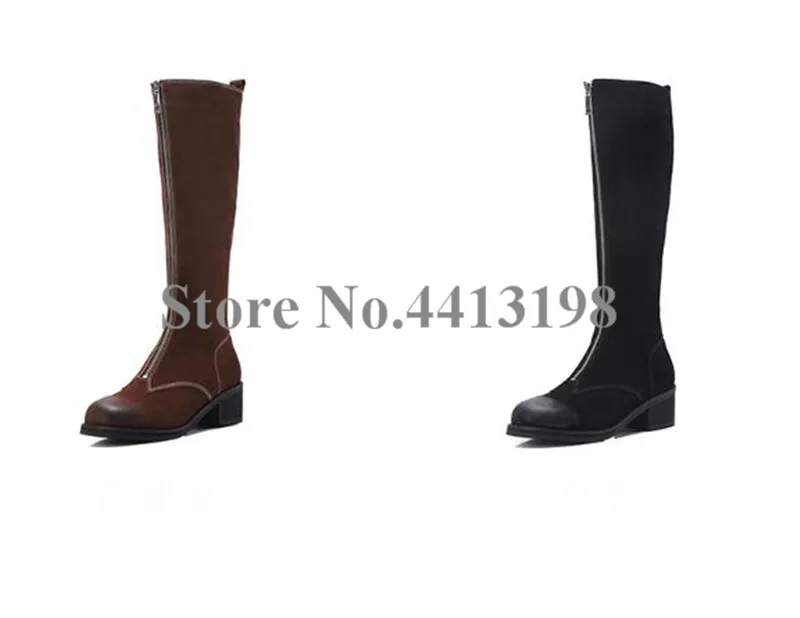 Talon Rond À Genou Femme Long Chaussures Casual Hauteur Bottes Femmes Mode Carré Med As as Du Brun Gradient Picture Picture Zip Bout Pour Troupeau vxOwwTzICq